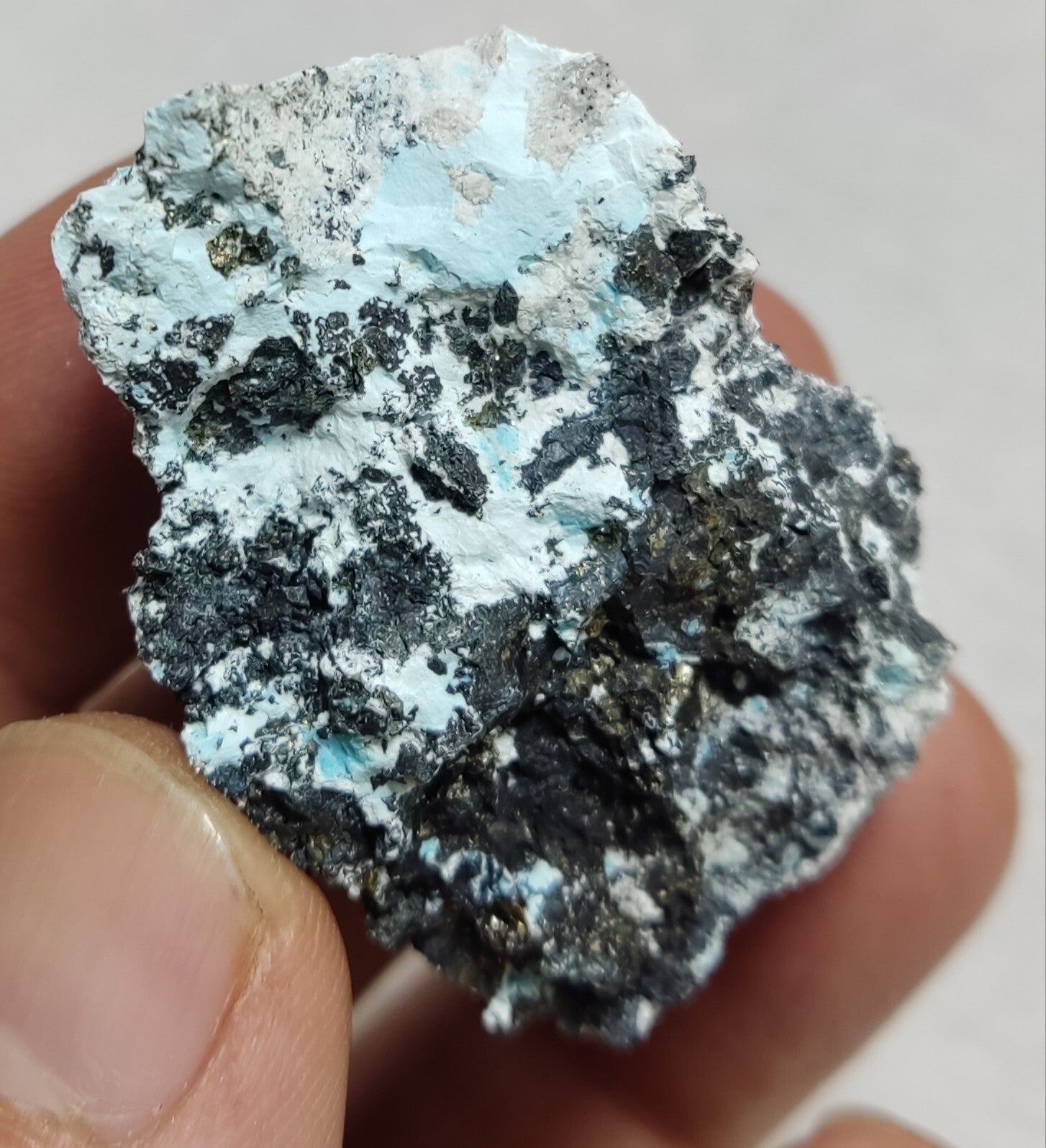 Natural turquoise in matrix with Pyrite 54 grams