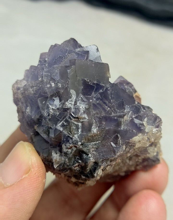 Natural Purple Fluorite with Calcite 124 grams