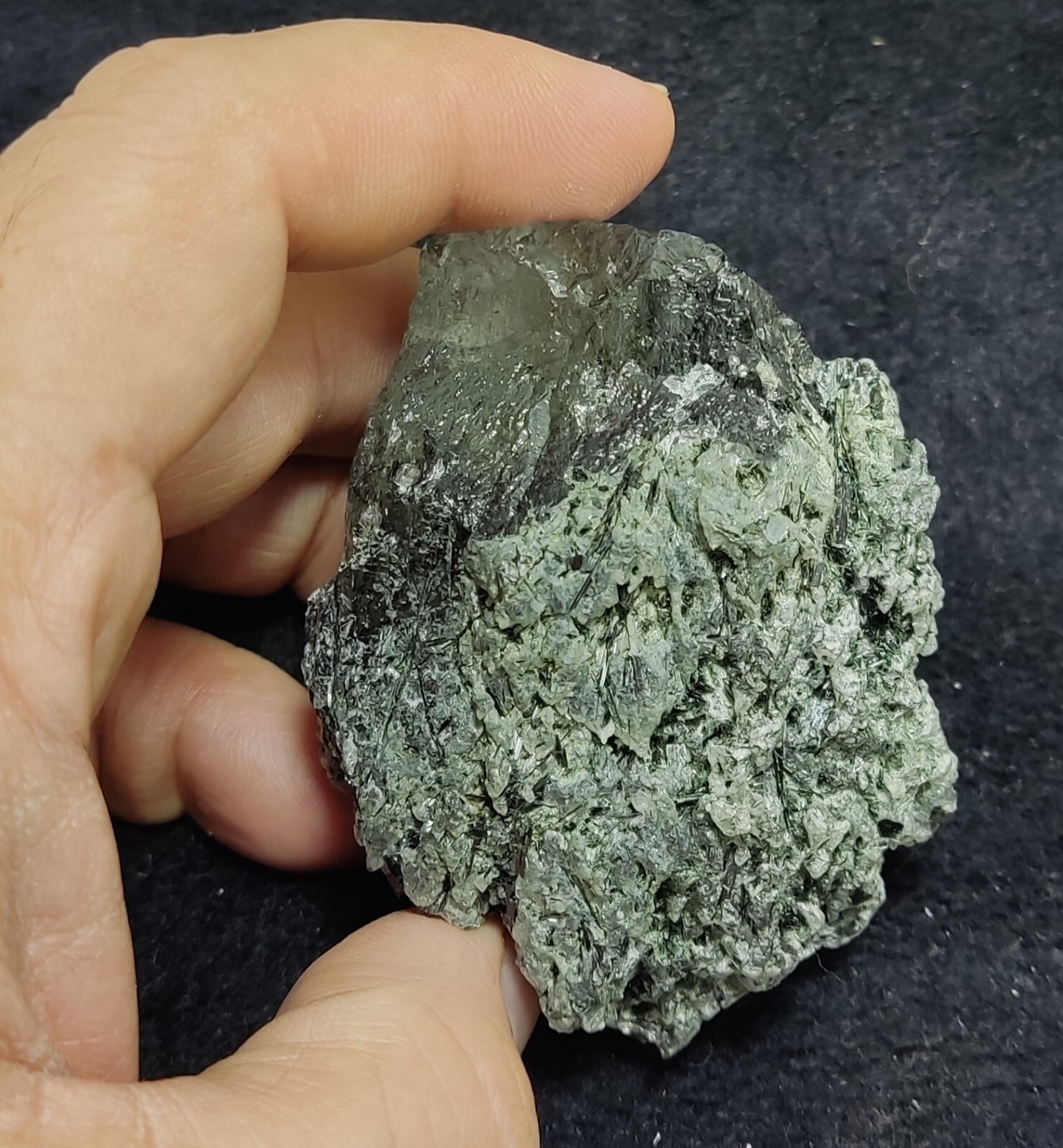 An Aesthetic Natural terminated etched Chlorite Quartz crystal specimen 179 gram