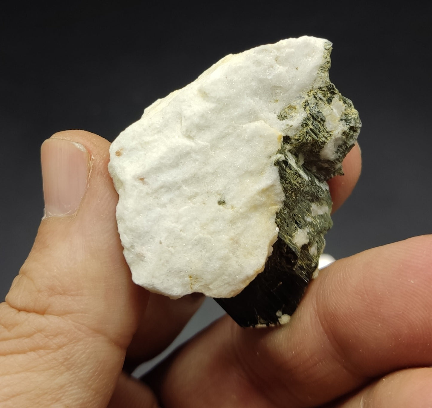 An Aesthetic specimen of epidote in matrix 39 grams