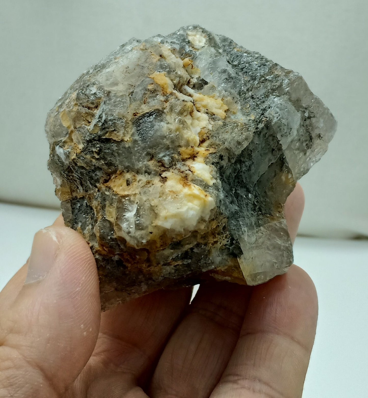 An amazing specimen of grey color cubic Calcite 274 grams