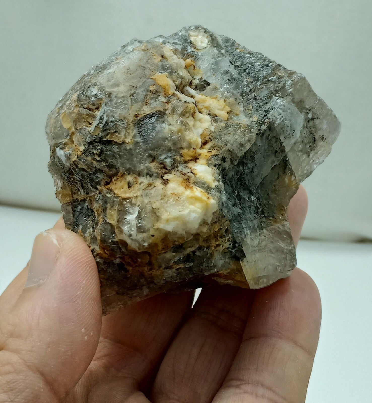 An amazing specimen of grey color cubic Calcite 274 grams