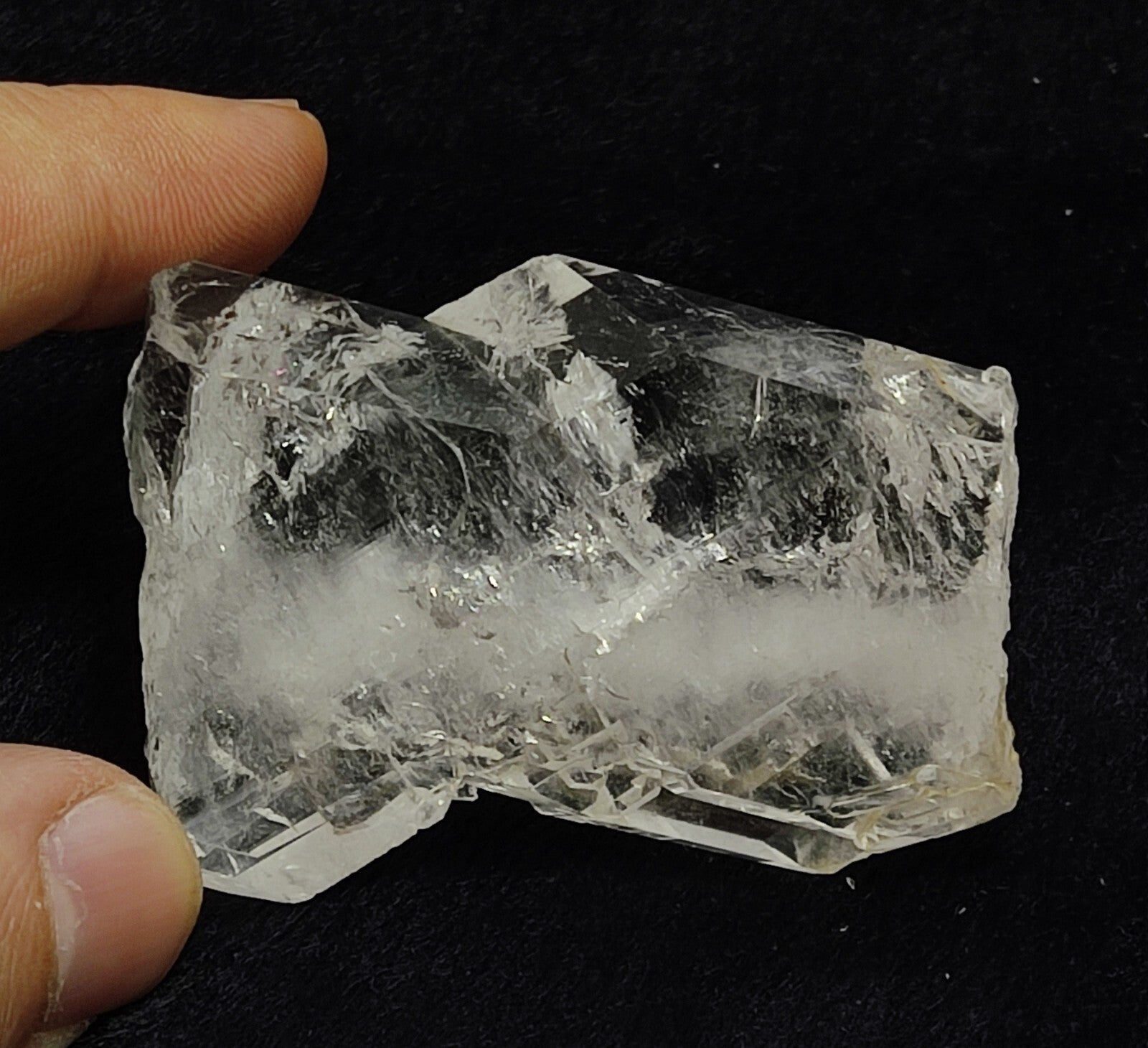 An amazing specimen of terminated faden Quartz crystal 73 grams
