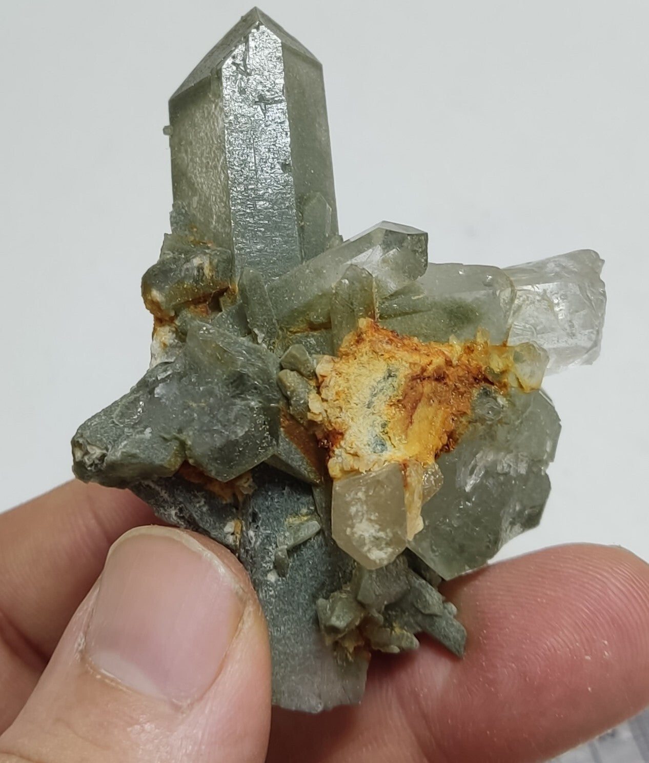 An Aesthetic Natural terminated chlorite Quartz specimen 90 grams