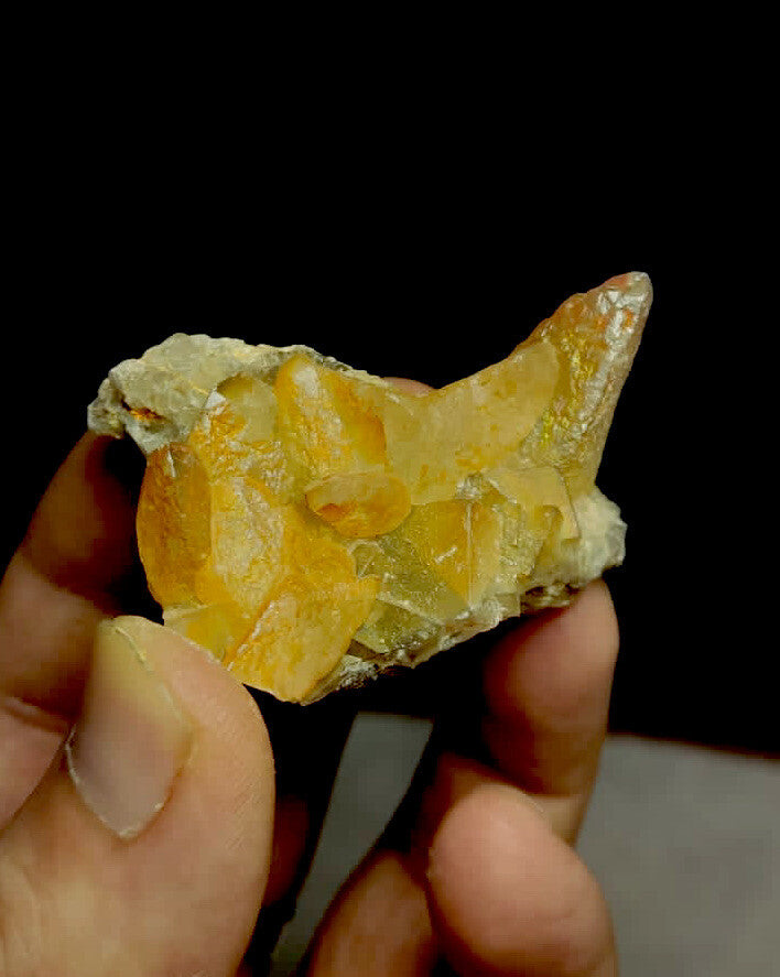 Natural  Calcite Cluster On Matrix With Flourite 51 Grams.