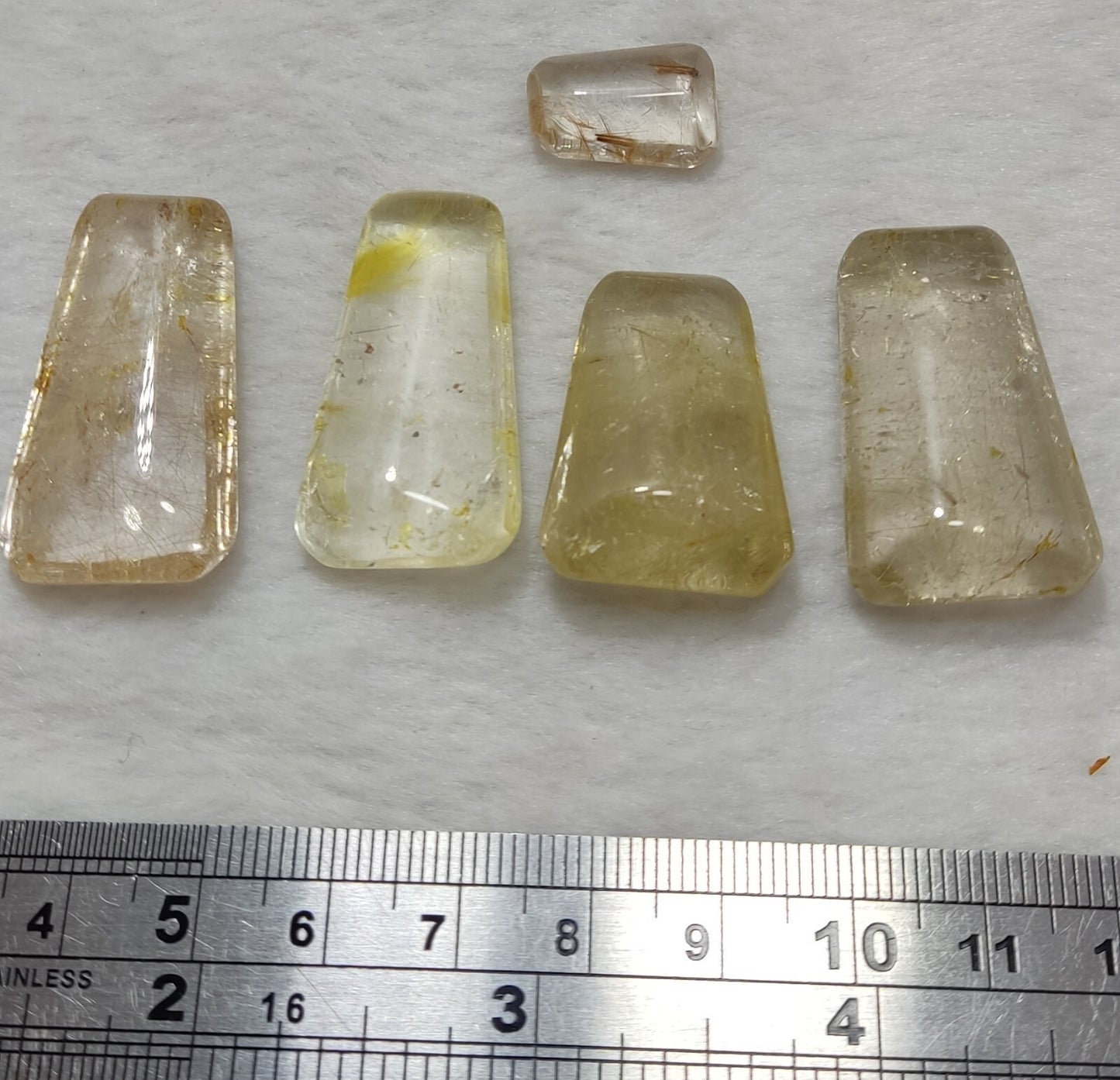 An amazing lot of Rutilated polished quartz tumbles 46 grams