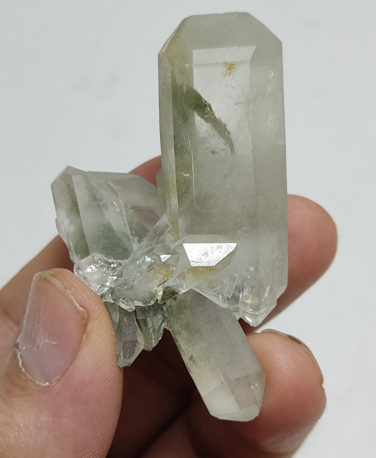 A very Aesthetic Natural beautifully terminated Chlorite Quartz cluster 42 grams