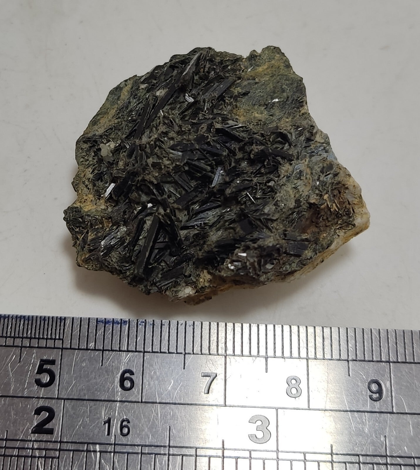 An aesthetic specimen of terminated aegirine crystals on matrix 26 grams