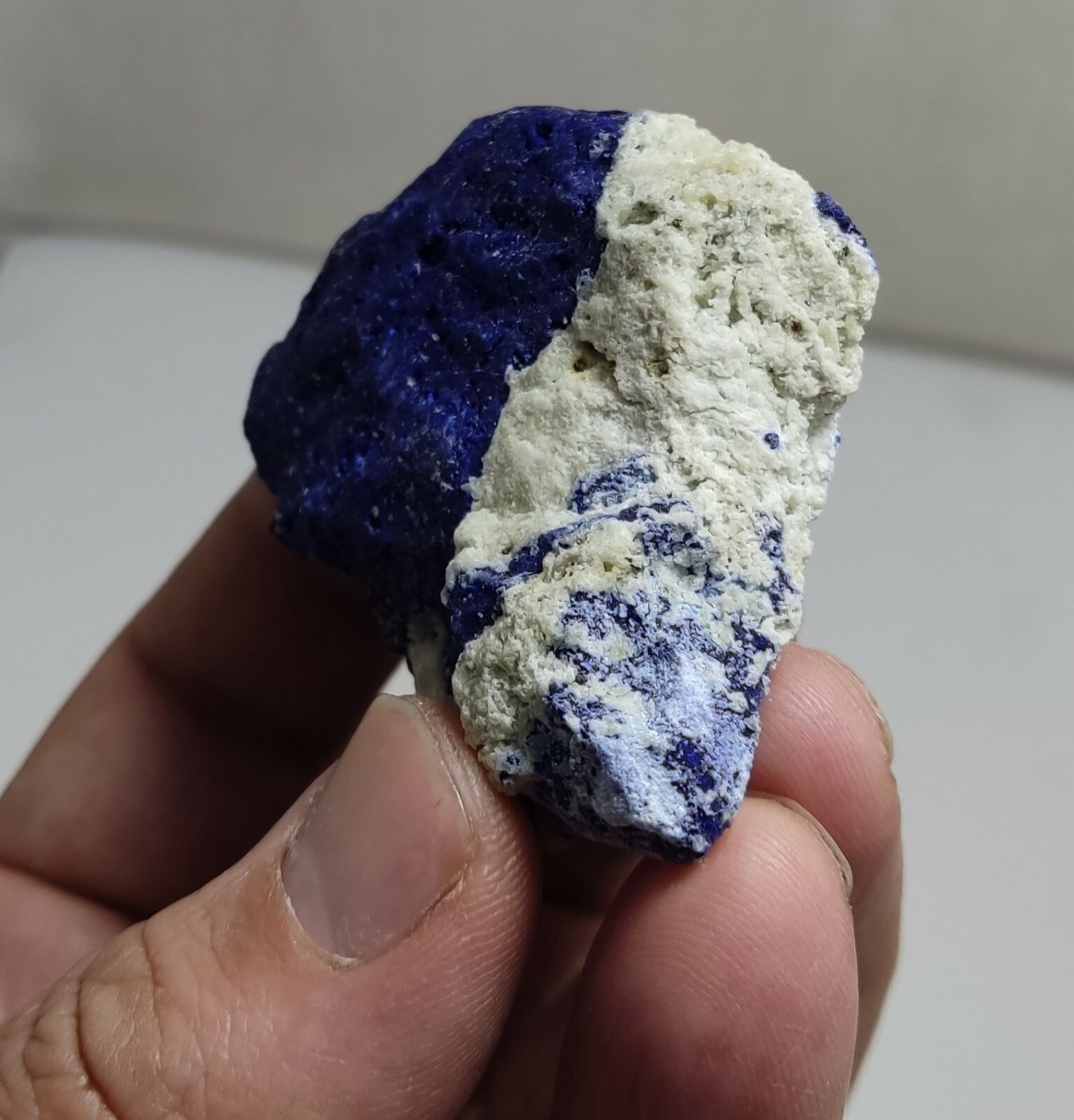 An Aesthetic specimen of fluorescent Lazurite with Pyrite 62 grams