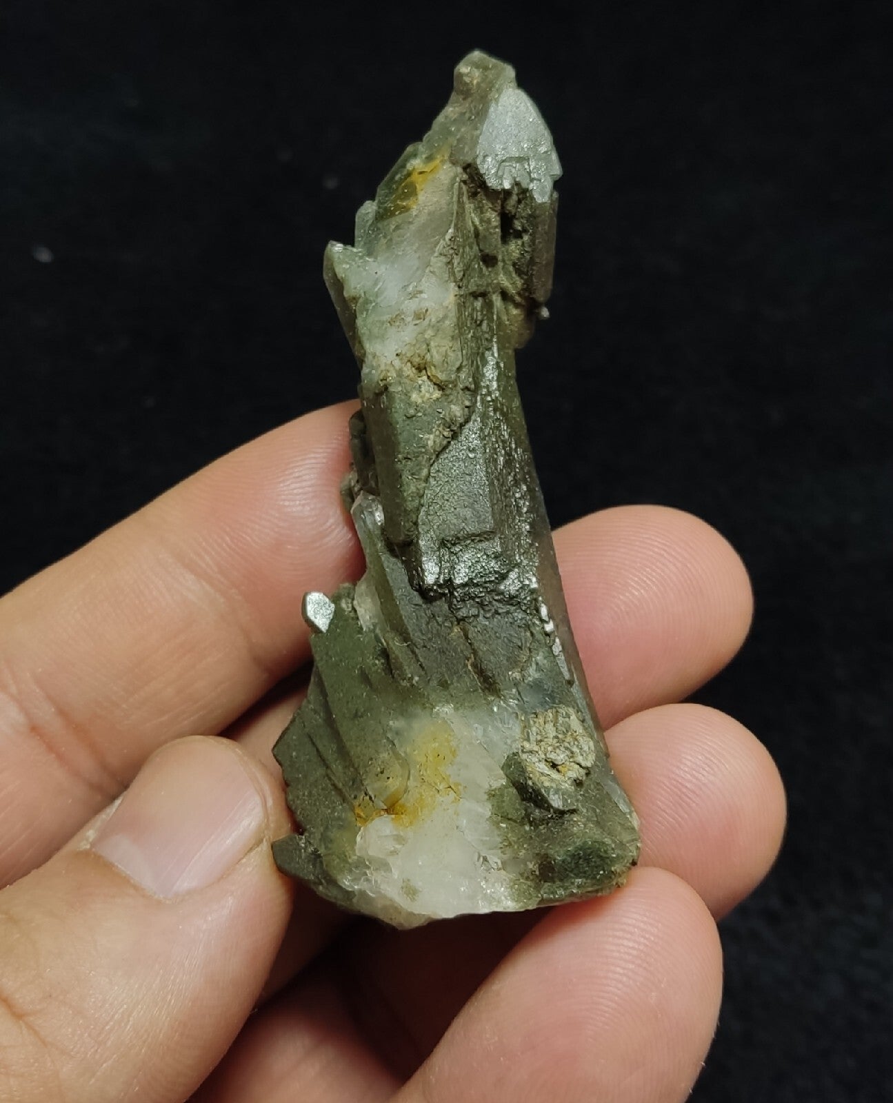 Natural Chlorite Quartz Crystal Bended Formations  35 grams