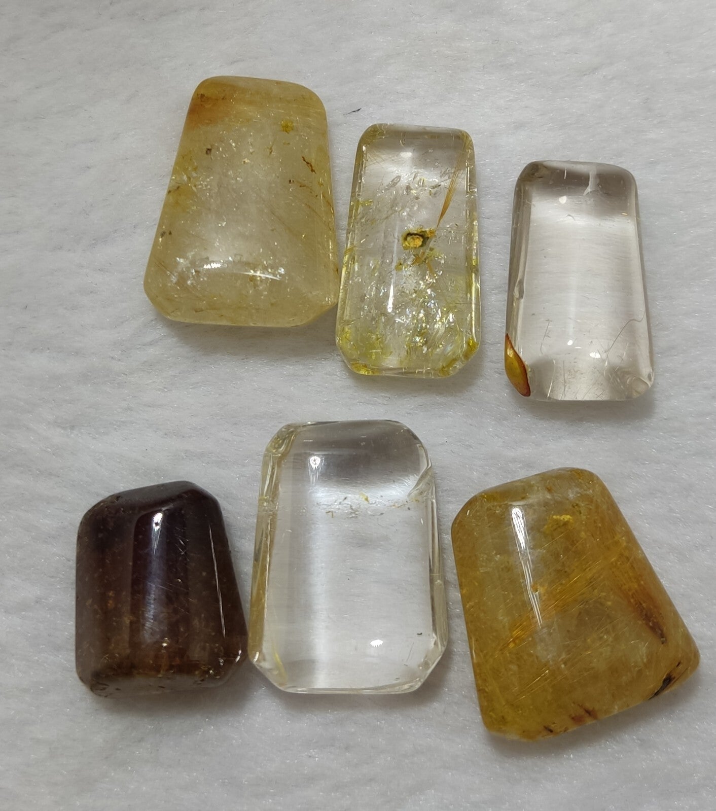 An amazing lot of Rutilated polished quartz tumbles 44 grams