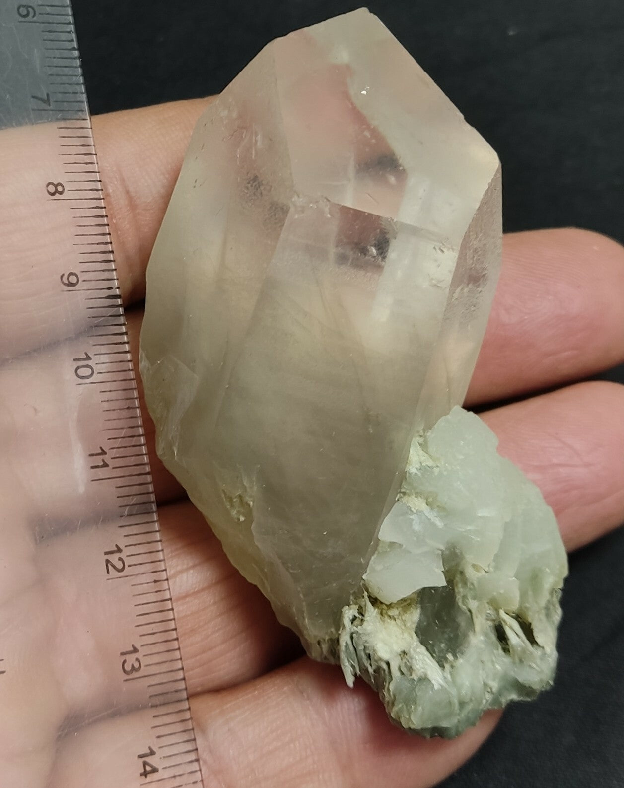 An amazing specimen of terminated Quartz crystal with unique inclusions 97 grams