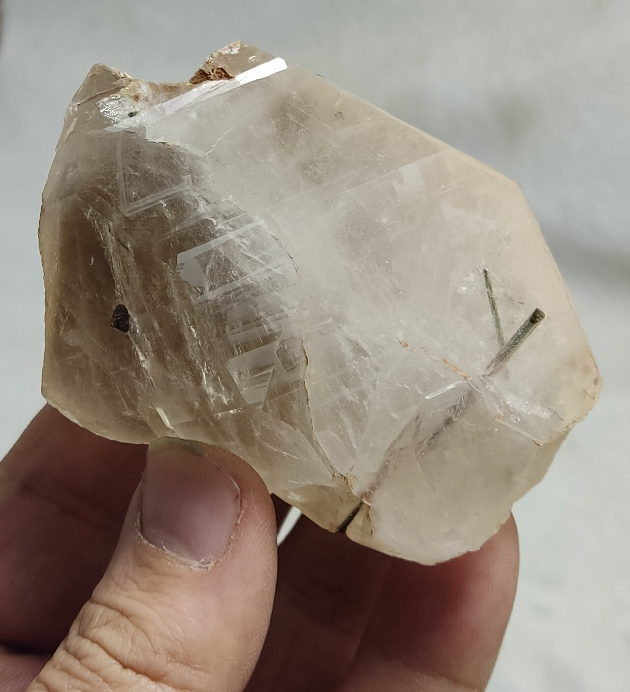 An Aesthetic terminated Quartz floater with needle inclusions 265 grams