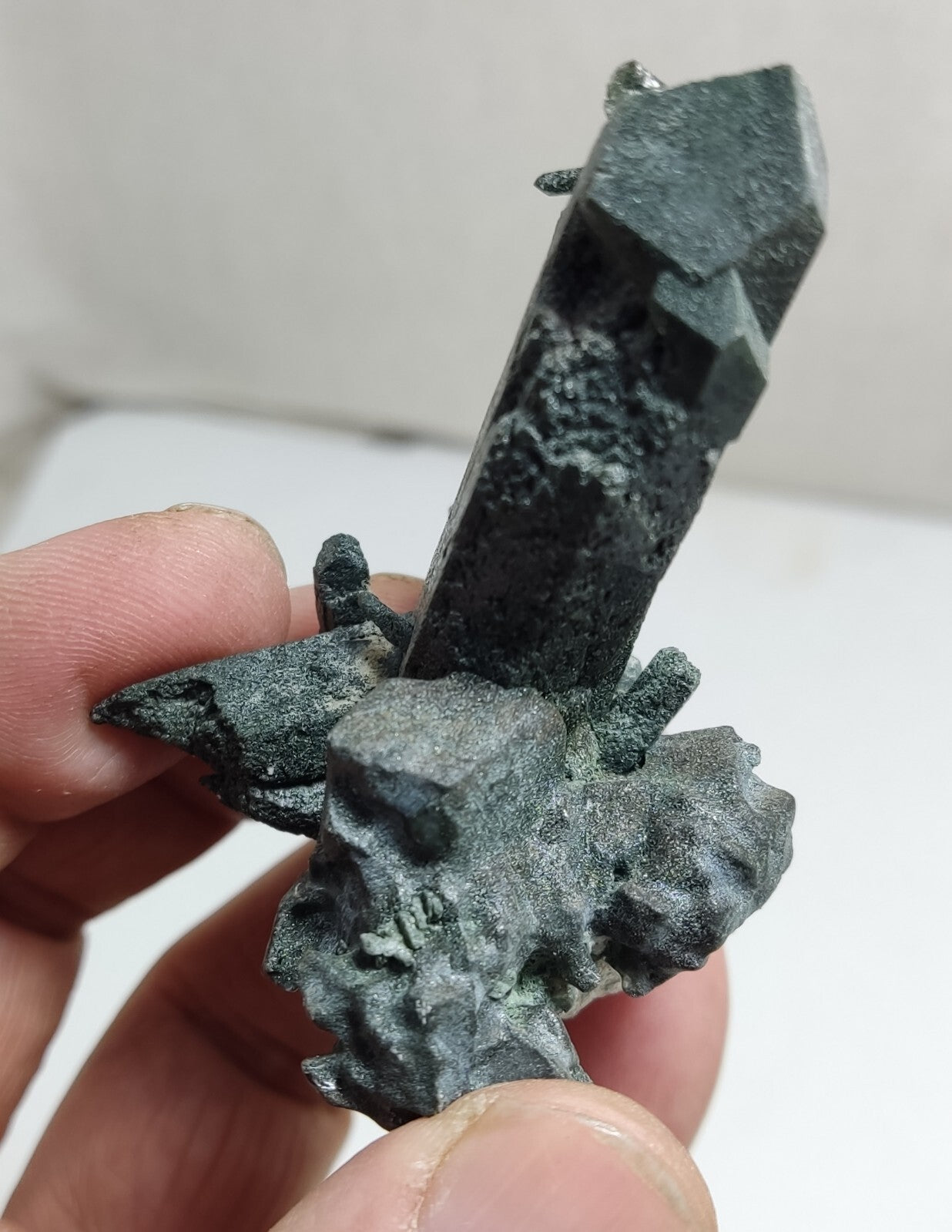 A very Aesthetic Natural beautifully terminated Chlorite Quartz cluster 60 grams