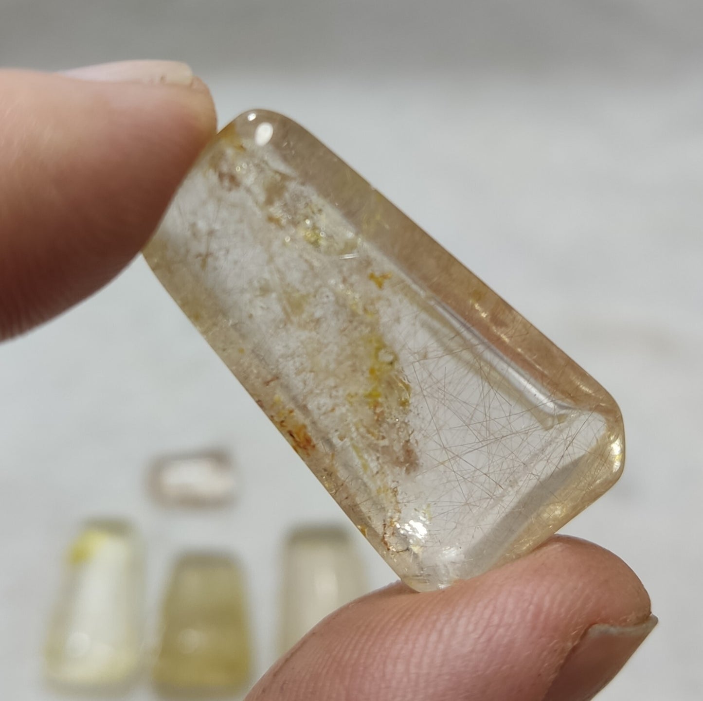 An amazing lot of Rutilated polished quartz tumbles 46 grams