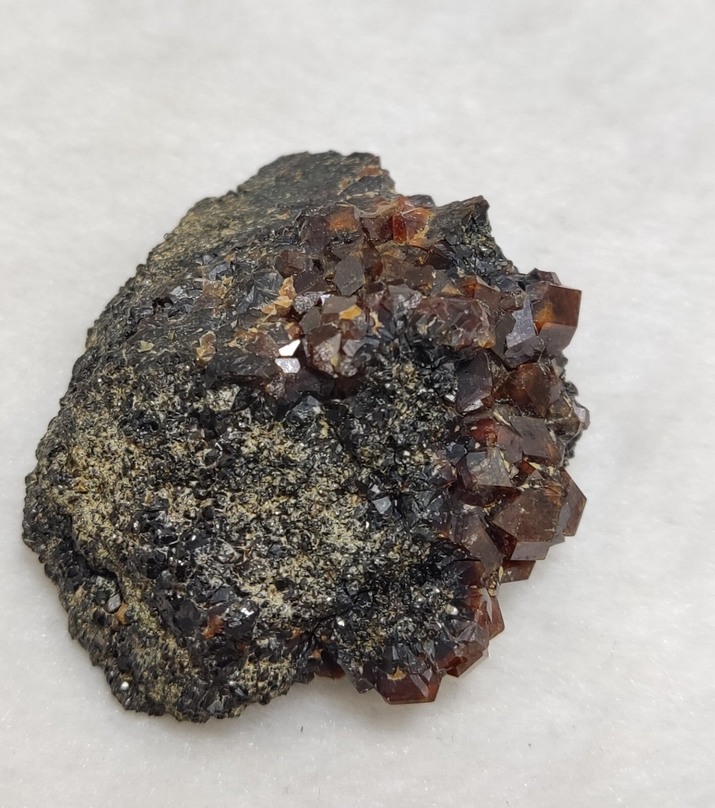An Aesthetic specimen of andradite garnets on matrix 71 grams