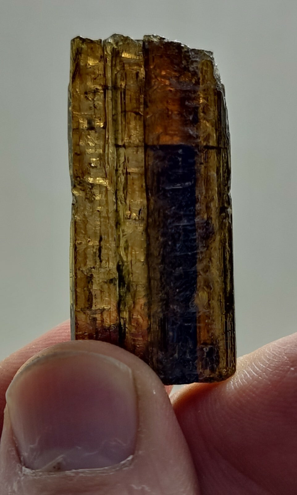 An aesthetic specimen of epidote crystal 12 grams