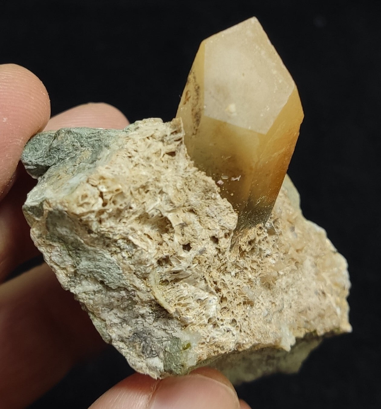 Amphibole quartz crystal on matrix 93 grams