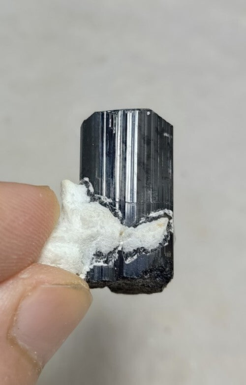 Black Tourmalines Crystal with Quartz And Albite 15 grams