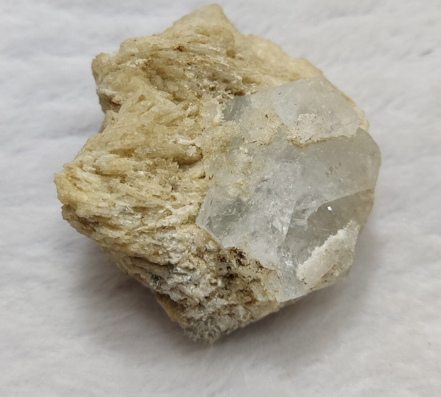 An Aesthetic specimen of beryl variety Goshenite crystal on matrix 43 grams