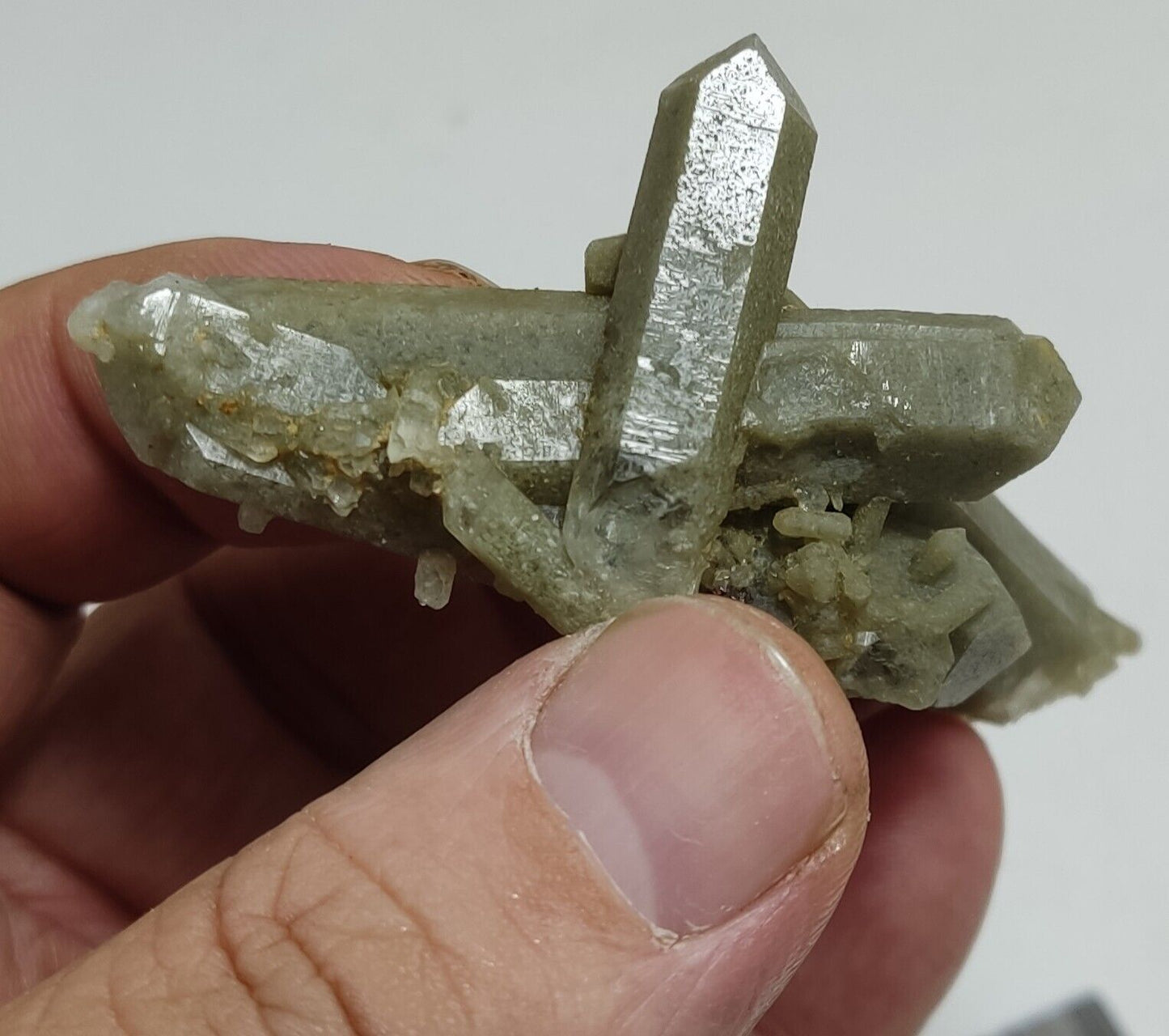 An Aesthetic Natural terminated Chlorite Quartz specimen with brookite 36 grams