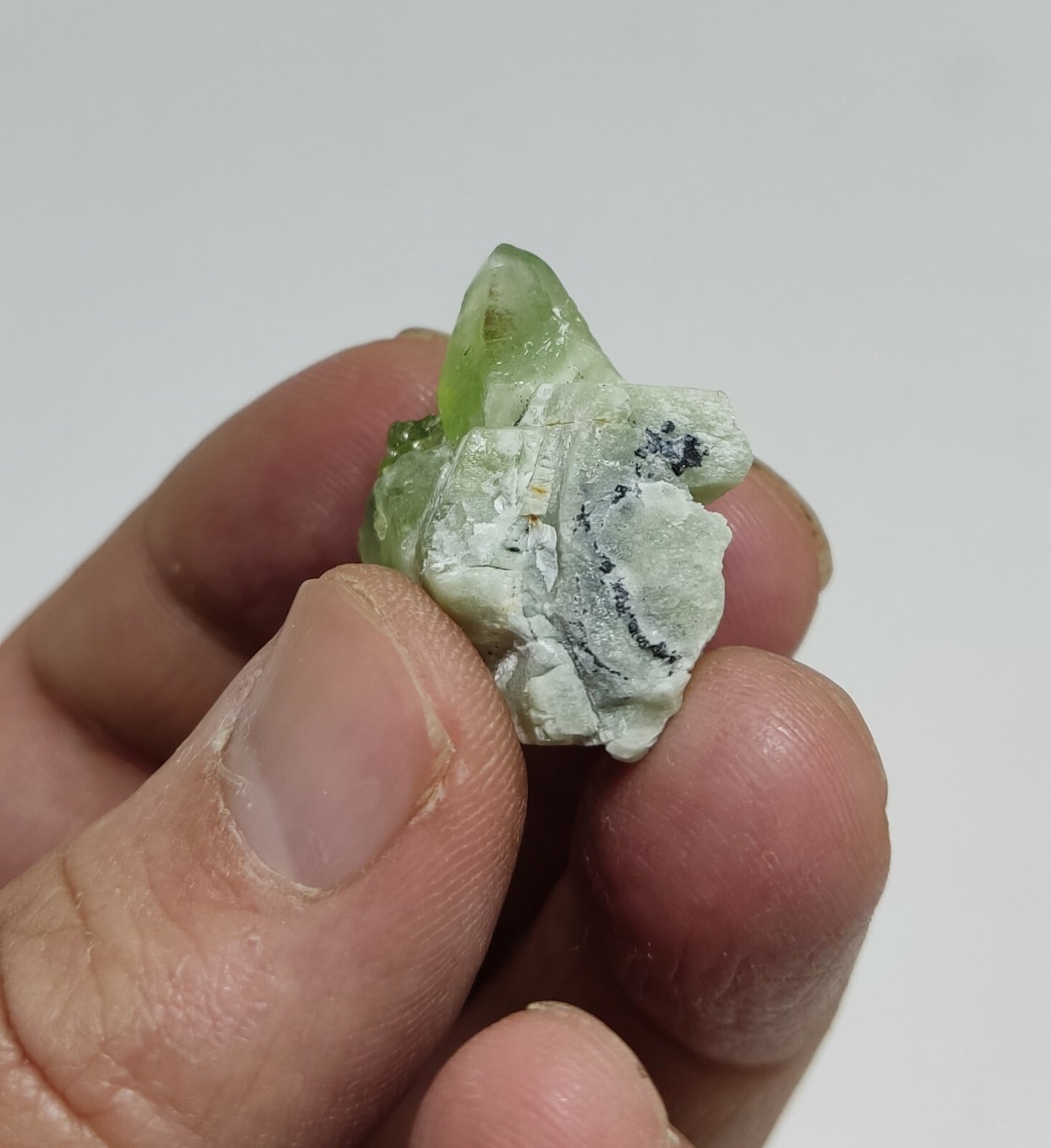 A aesthetic naturally terminated peridot crystal specimen 12 grams