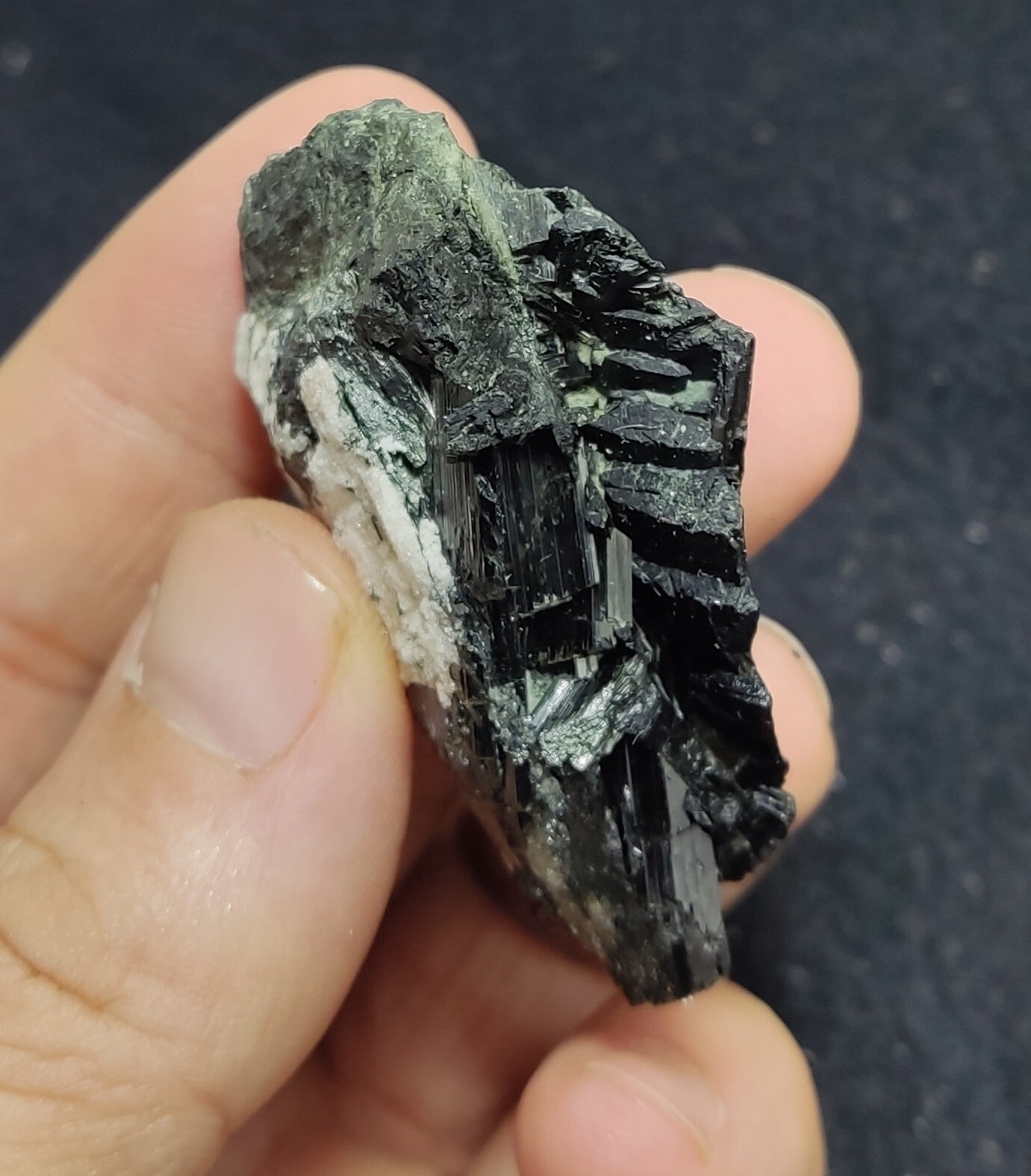 An aesthetic specimen of terminated aegirine crystal cluster 55 grams