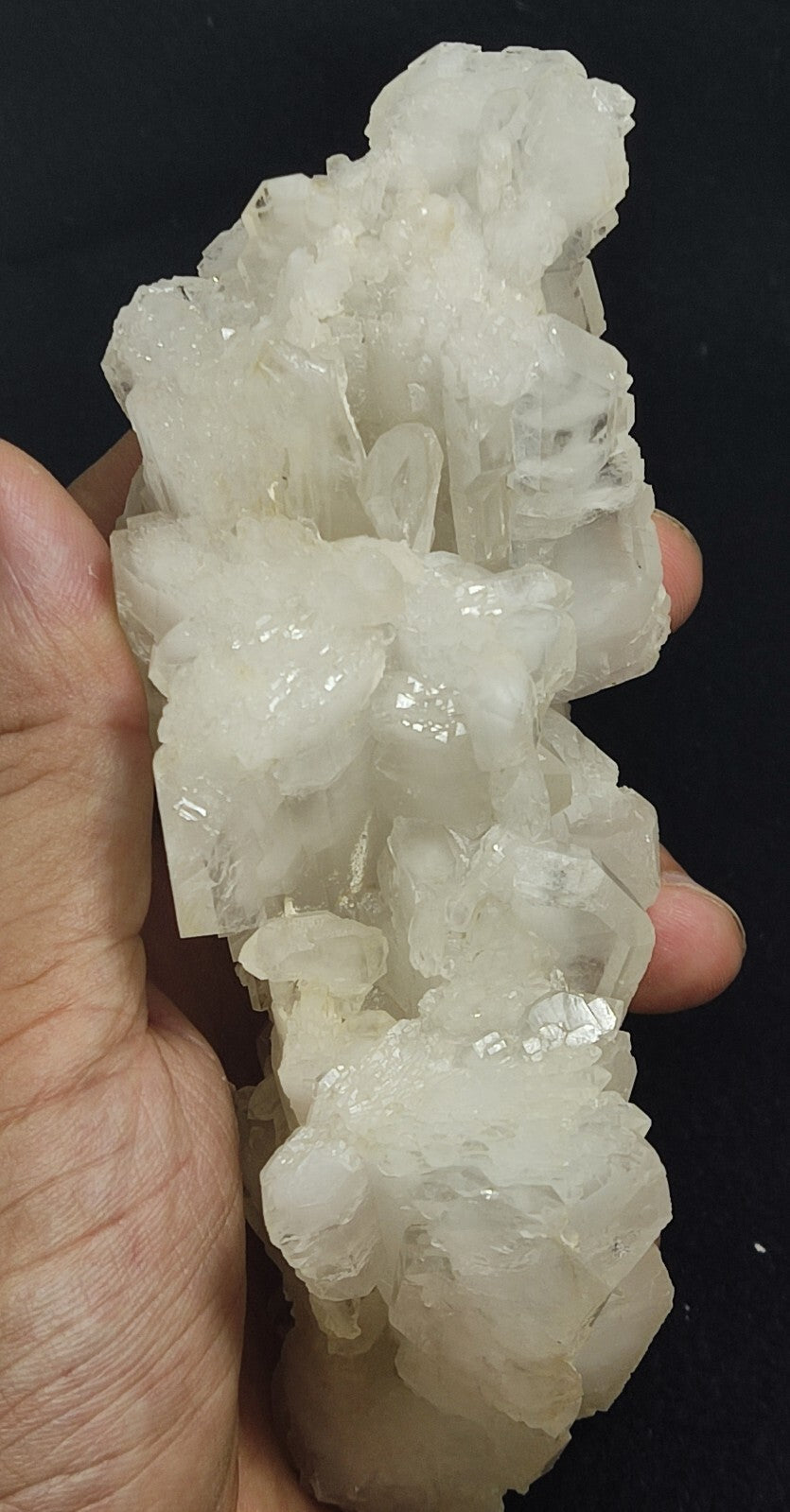 An aesthetic specimen of terminated faden Quartz crystals cluster 462 grams