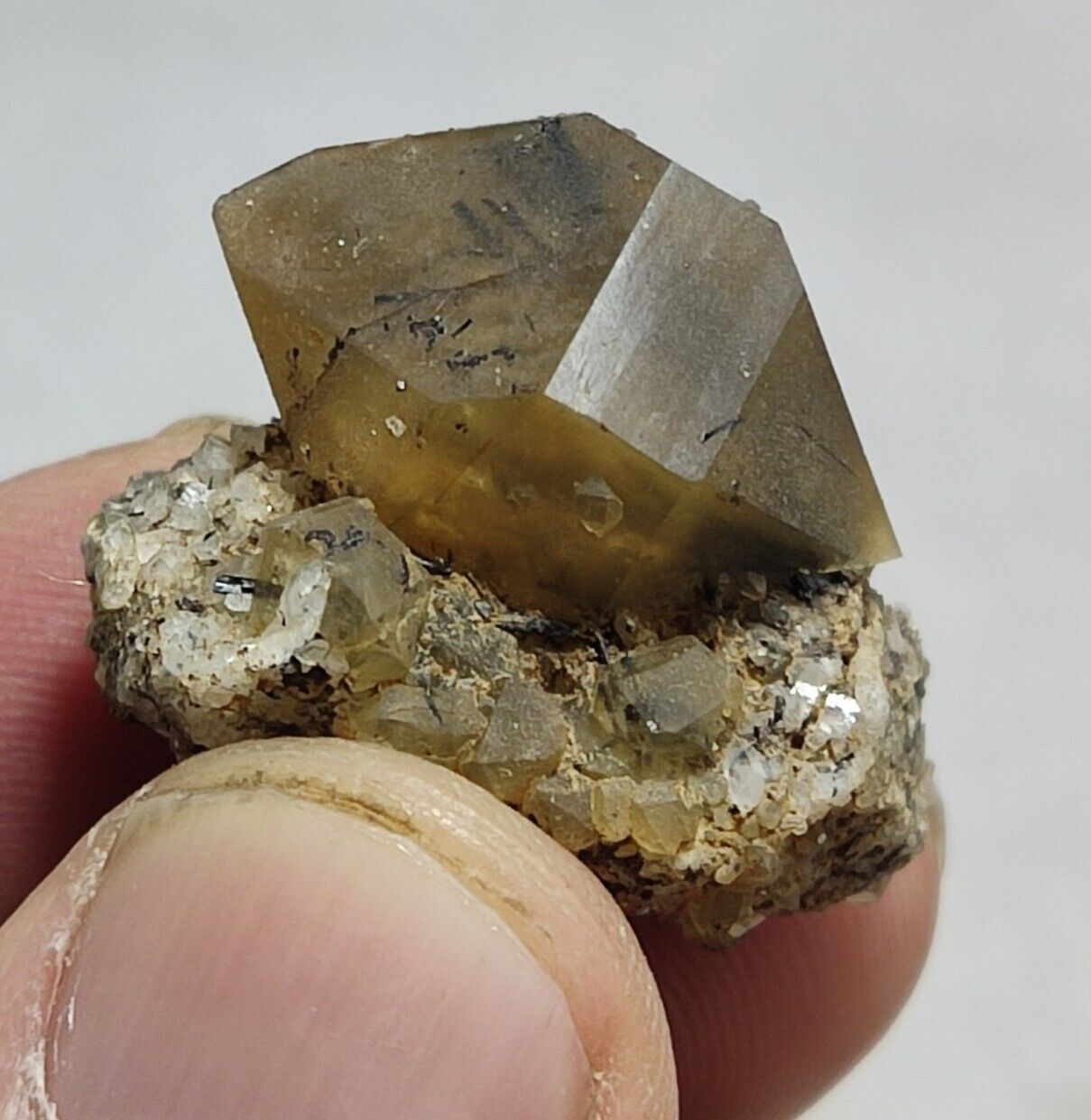 An aesthetic natural terminated astrophyllite Quartz crystal on matrix 15 grams