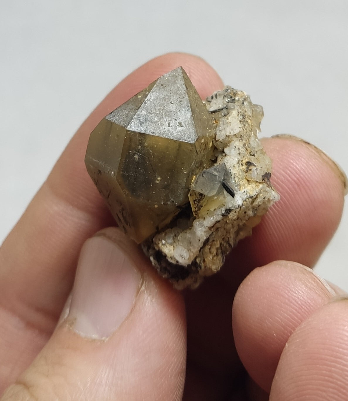 An aesthetic natural terminated astrophyllite Quartz crystal on matrix 15 grams