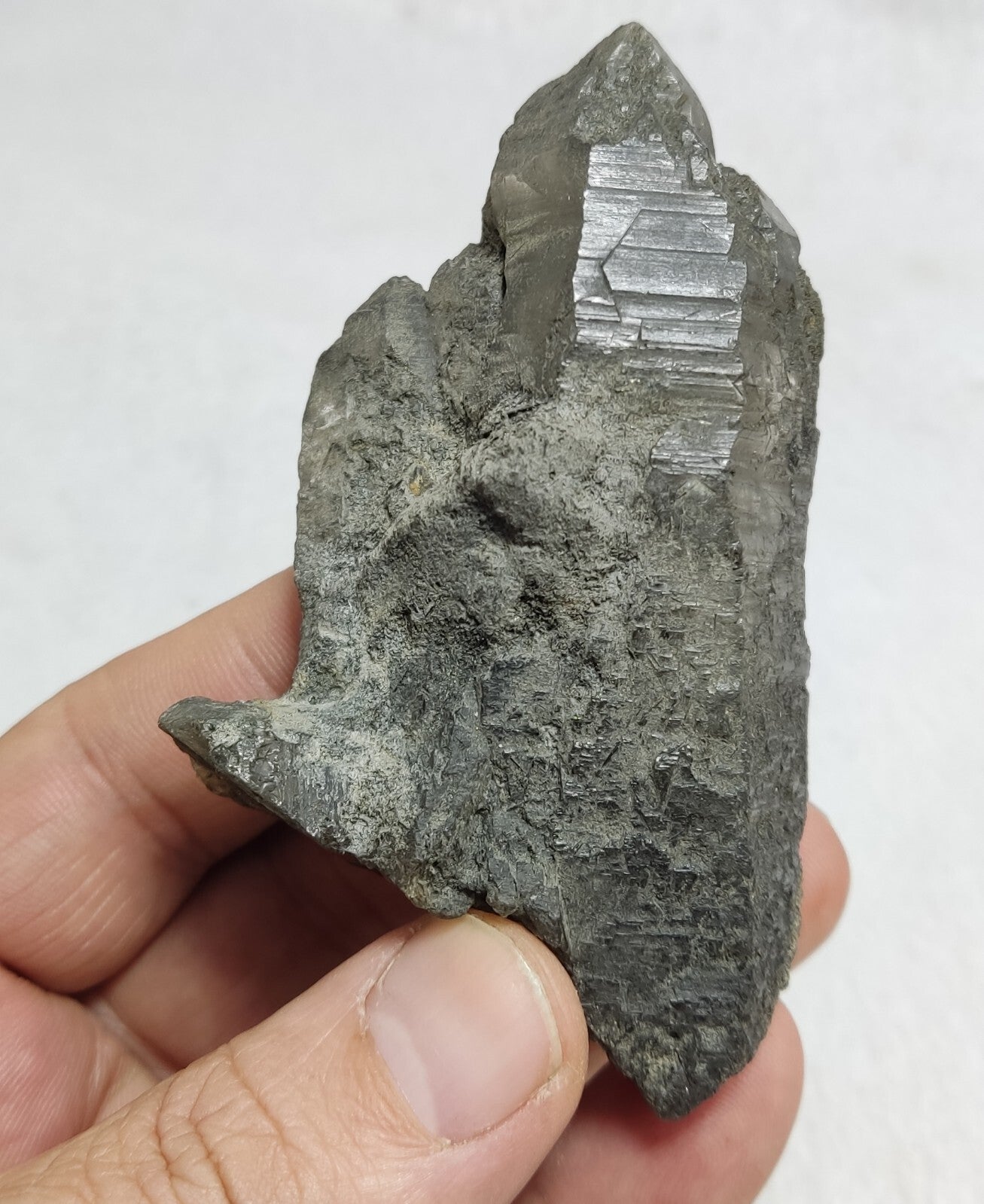 An Aesthetic Natural terminated Chlorite Quartz crystal specimen 135 grams