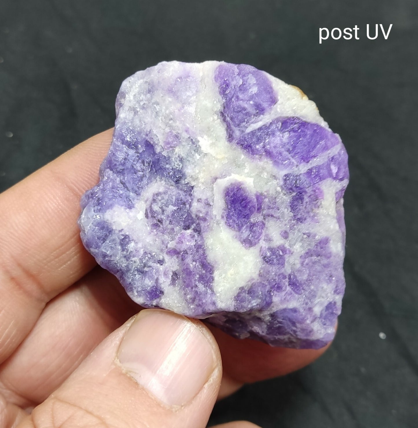 An amazing specimen of hackmanite on matrix highly Tenebrescent 58 grams