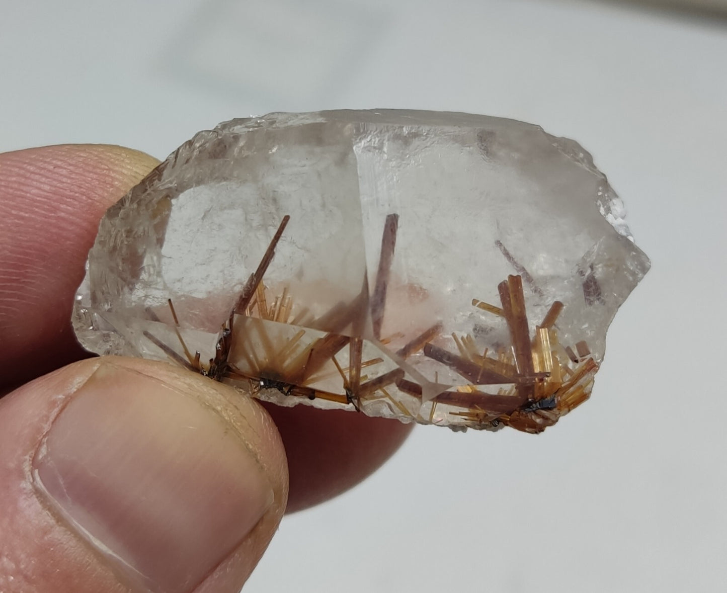 An aesthetic specimen of quartz with rutile inclusions 25 grams