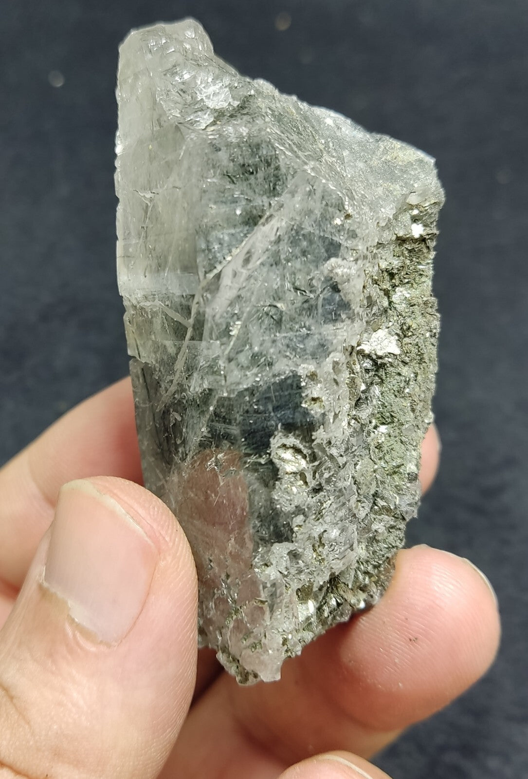 An Aesthetic Natural terminated Chlorite Quartz crystal 100 grams