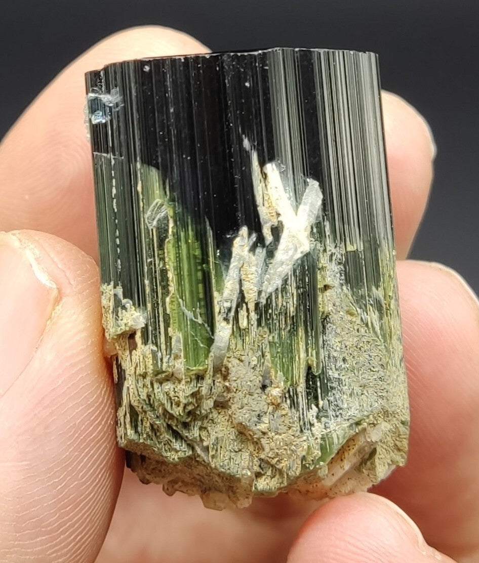 An amazing specimen of terminated tourmaline with green shaded 45 grams
