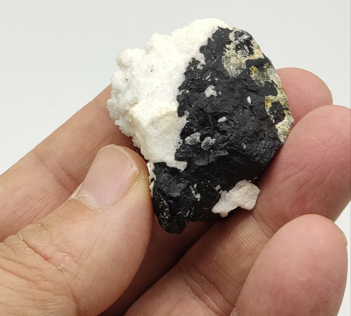 An Aesthetic Natural black Tourmaline specimen with albite 41 grams