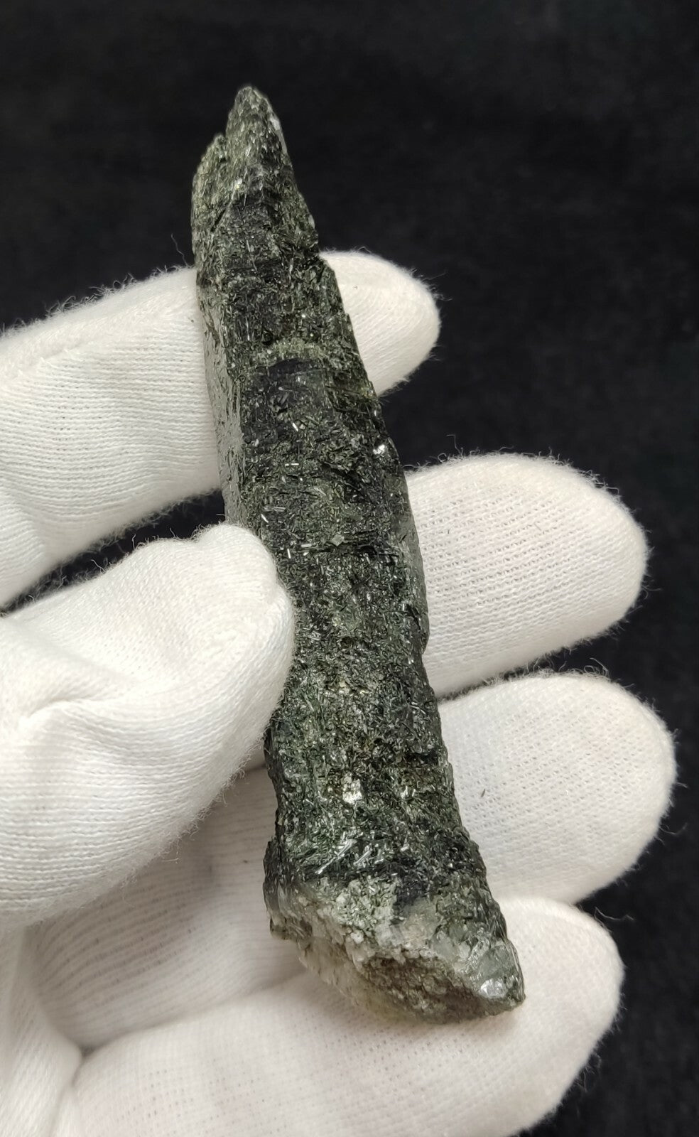 An Aesthetic Natural etched terminated Chlorite Quartz crystal specimen 34 grams