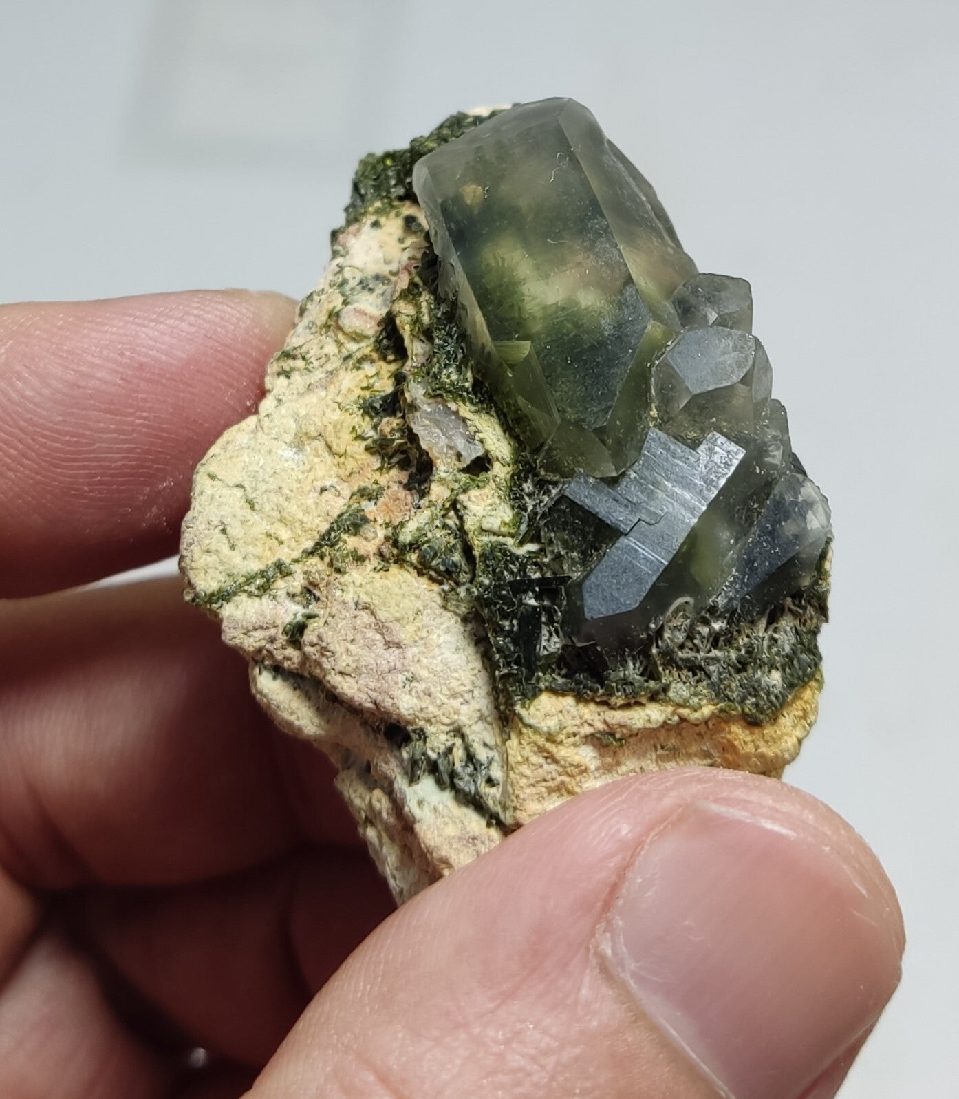 An Aesthetic terminated epidote Quartz specimen 42 grams