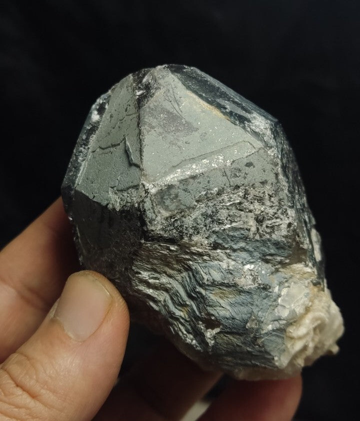 Natural Terminated Black Quartz with Light Blue Hues 277 grams