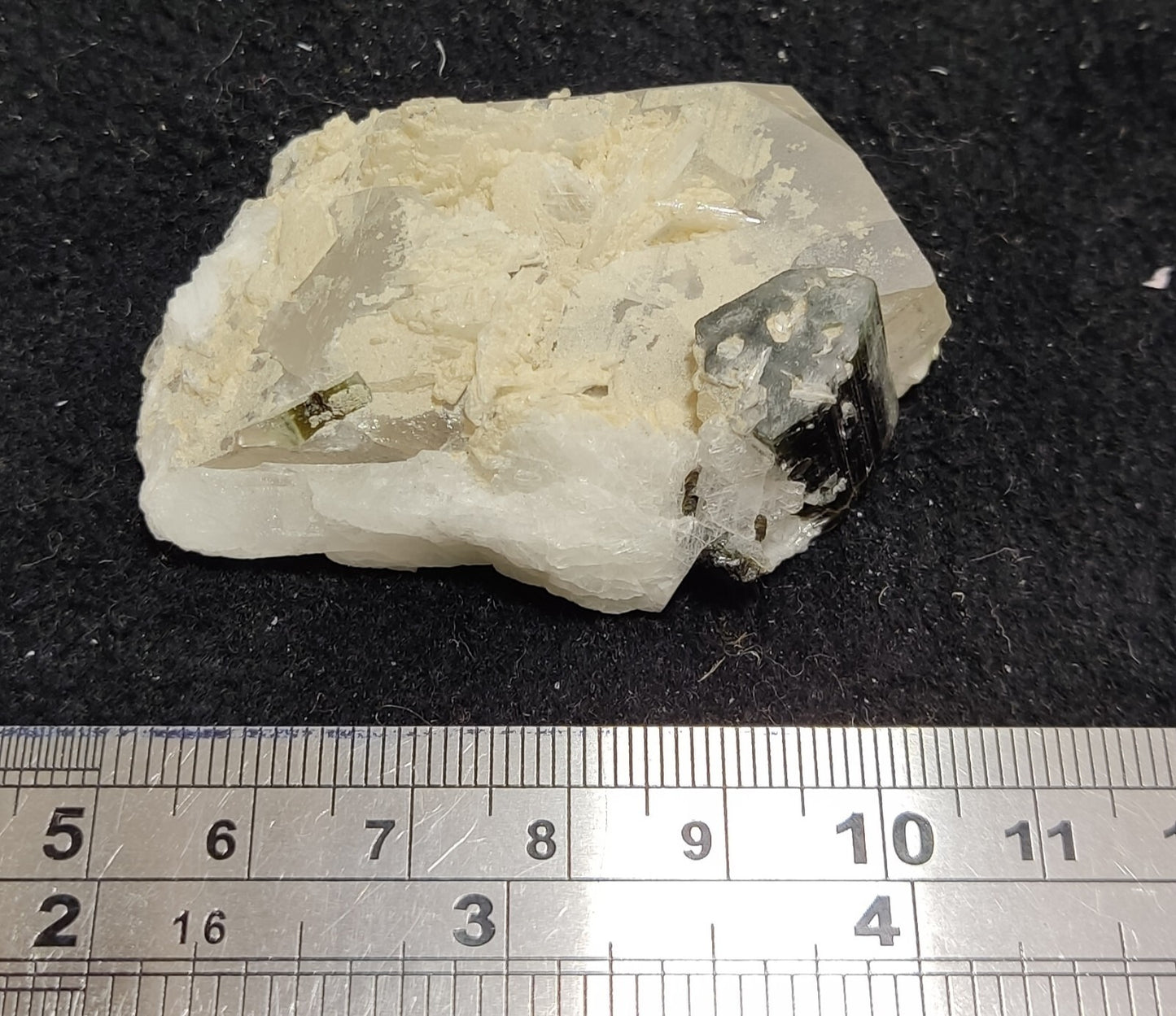 An Aesthetic Naturally terminated green tip tourmaline on matrix 48 grams