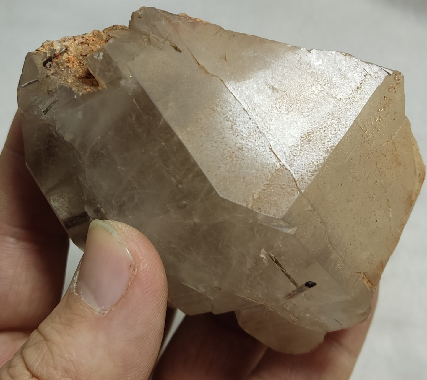 An Aesthetic terminated Quartz floater with needle inclusions 265 grams