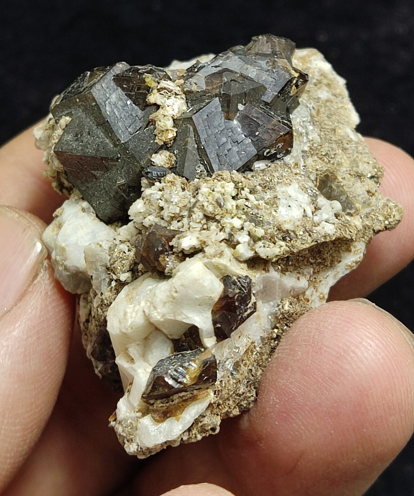 An amazing specimen of andradite garnet crystals cluster 61 grams