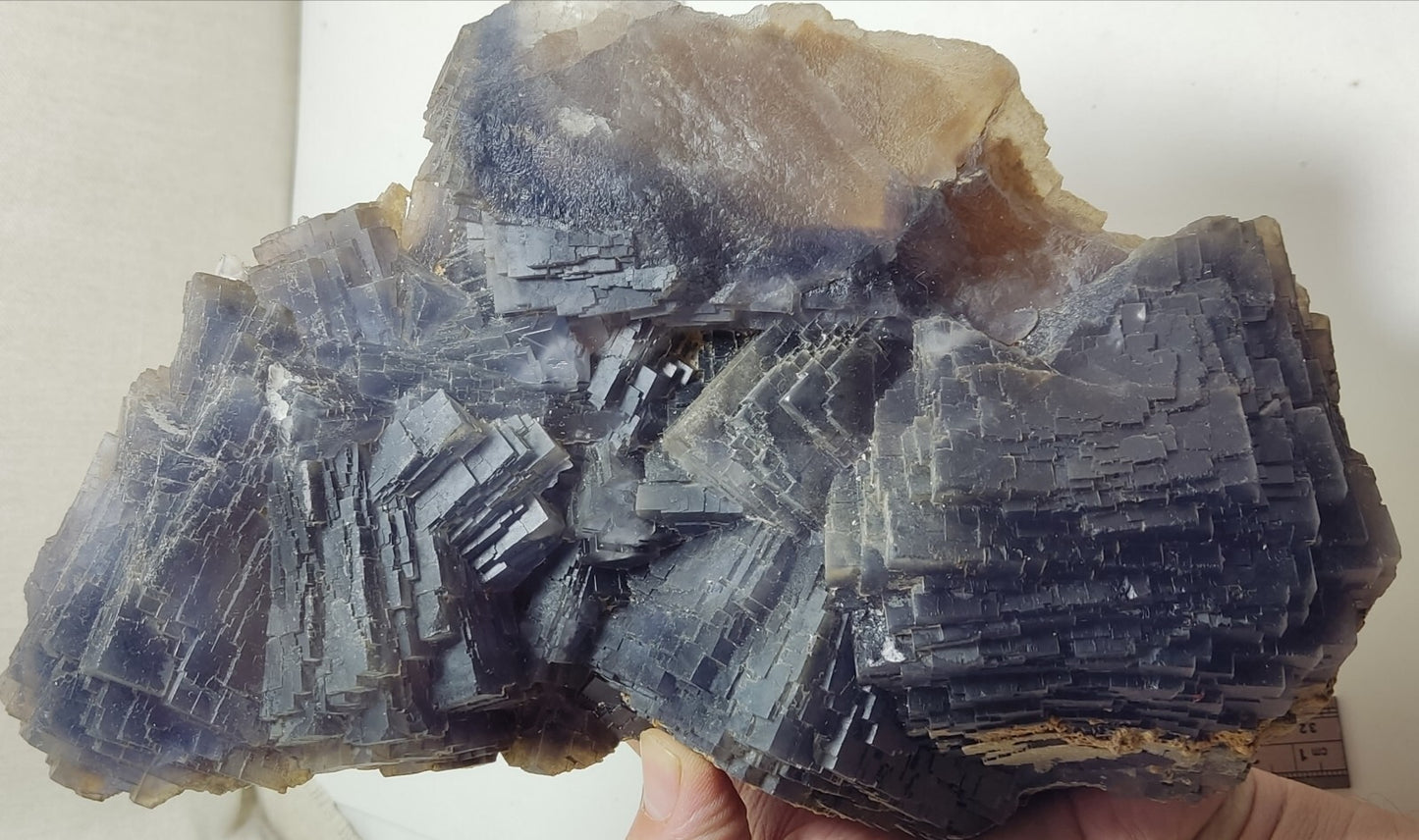 An amazing specimen of cubic dark bluish color Fluorite 2470 grams