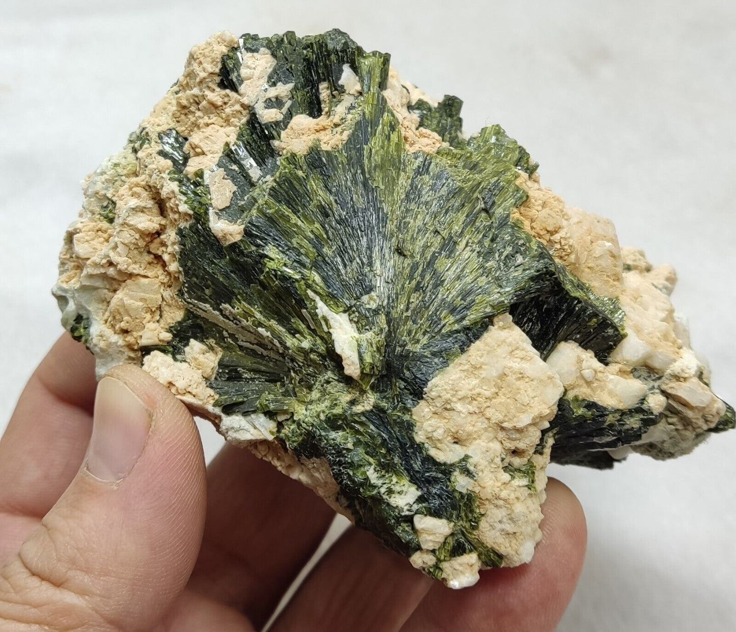 A very Aesthetic Naturally terminated specimen of epidote on matrix 416 grams