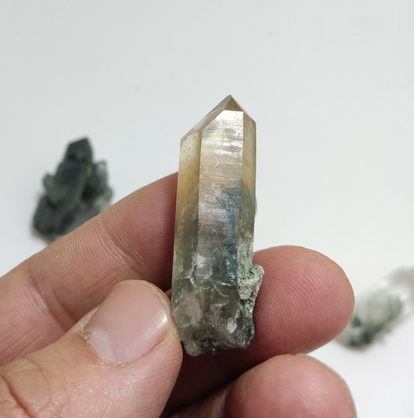 An Aesthetic collection of 6 terminated Chlorite Quartz crystals 83 grams