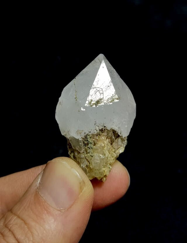 Naturally Terminated Quartz Point With Chlorite Inclusions.