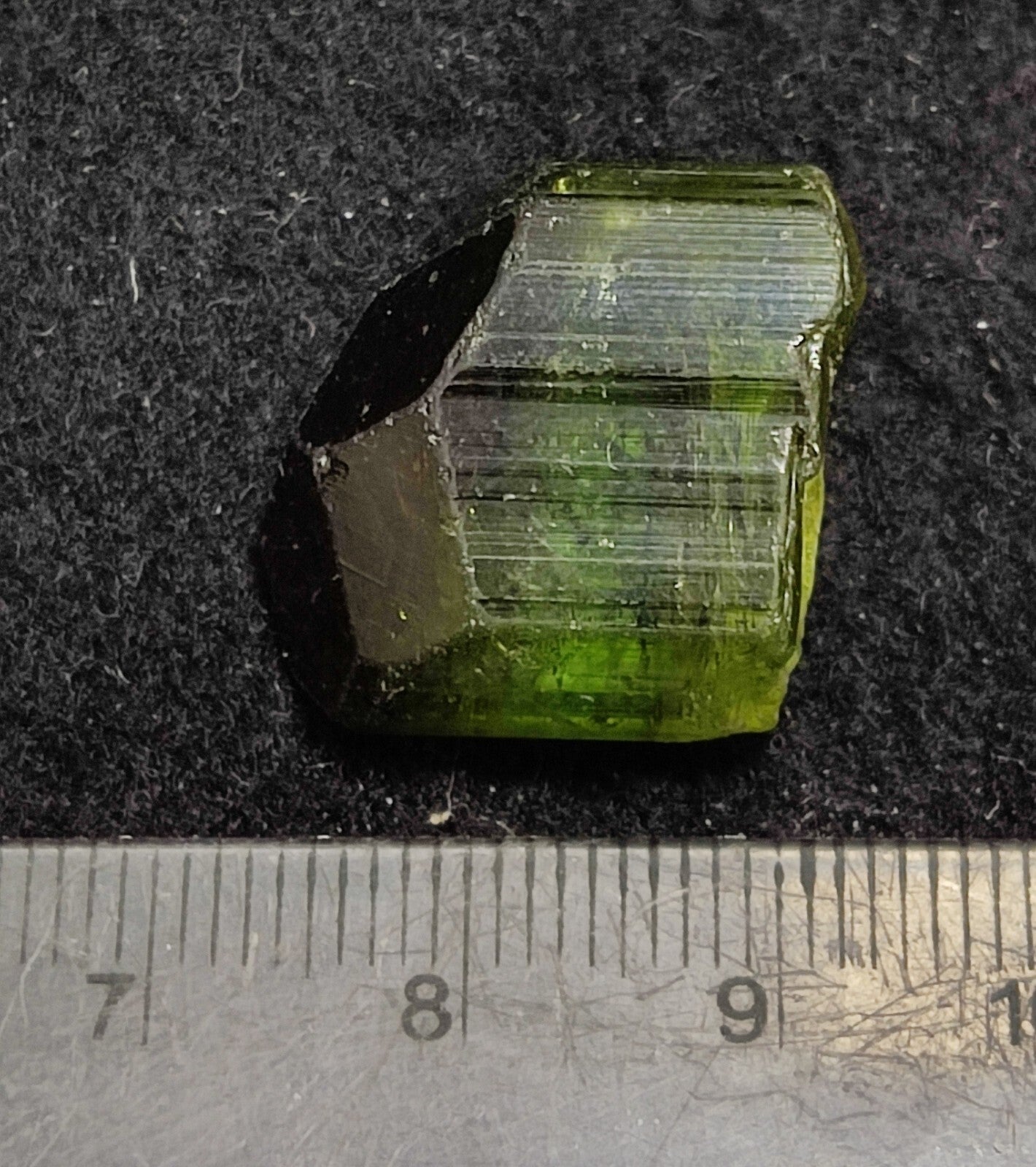 Single amazing green color terminated Tourmaline crystal 9 grams