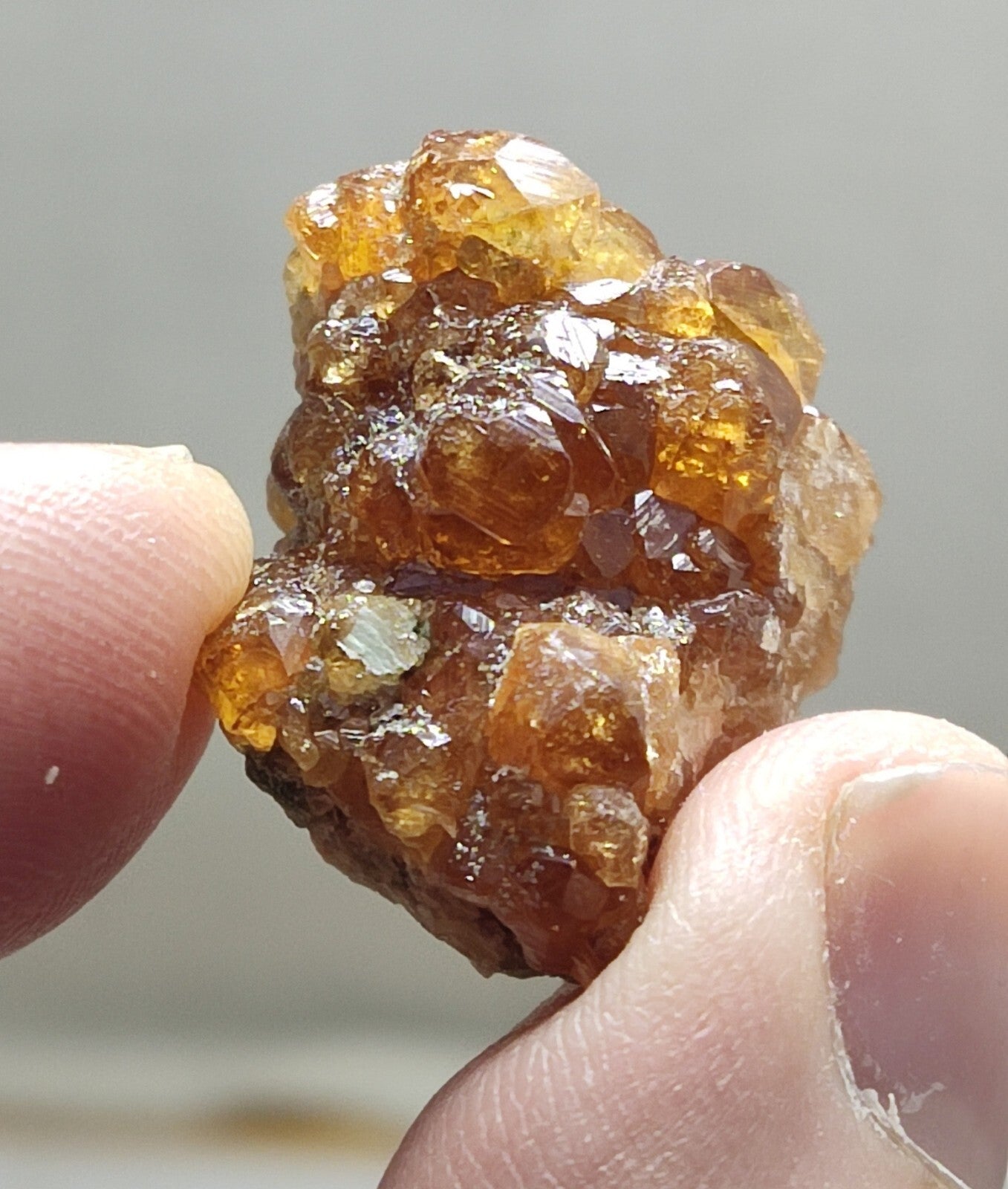 An Aesthetic natural terminated hessonite thumbnail specimen 13 grams