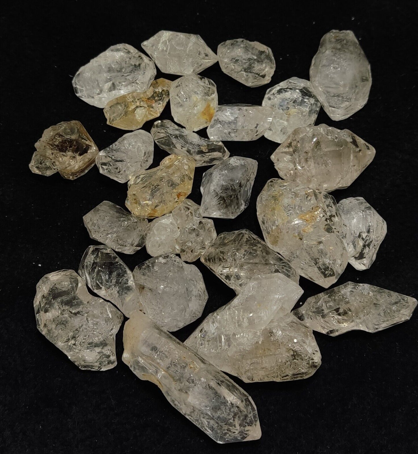 240 grams lot of diamond quartz carbon included double terminated Herkimer like