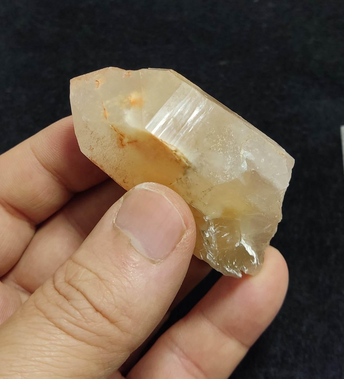 An amazing specimen of terminated amphibole included Quartz crystal 78